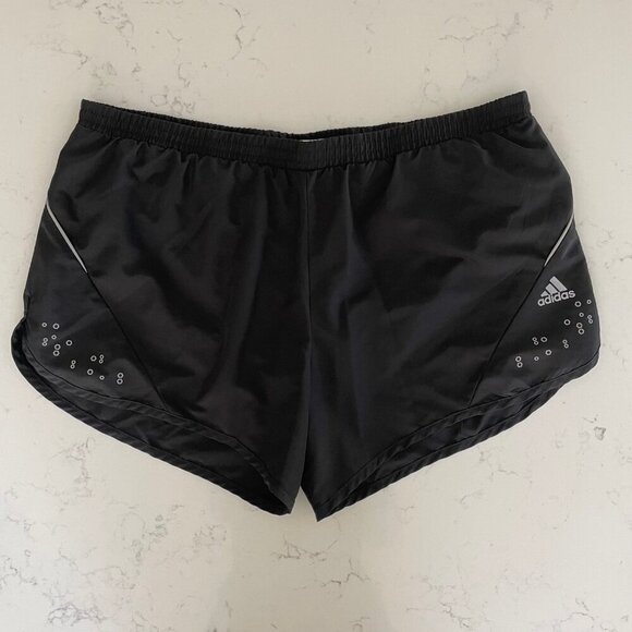 Adidas Supernova Clima365 Poly Running Track Shorts w Liner Black & Silver Sz M - Picture 11 of 11